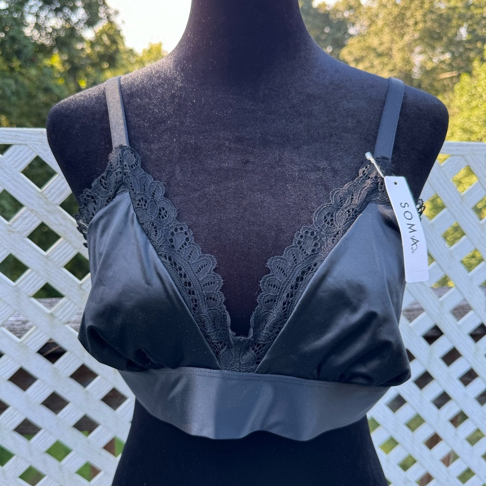 NWT Soma Satin Lace Bralette - Picture 2 of 5